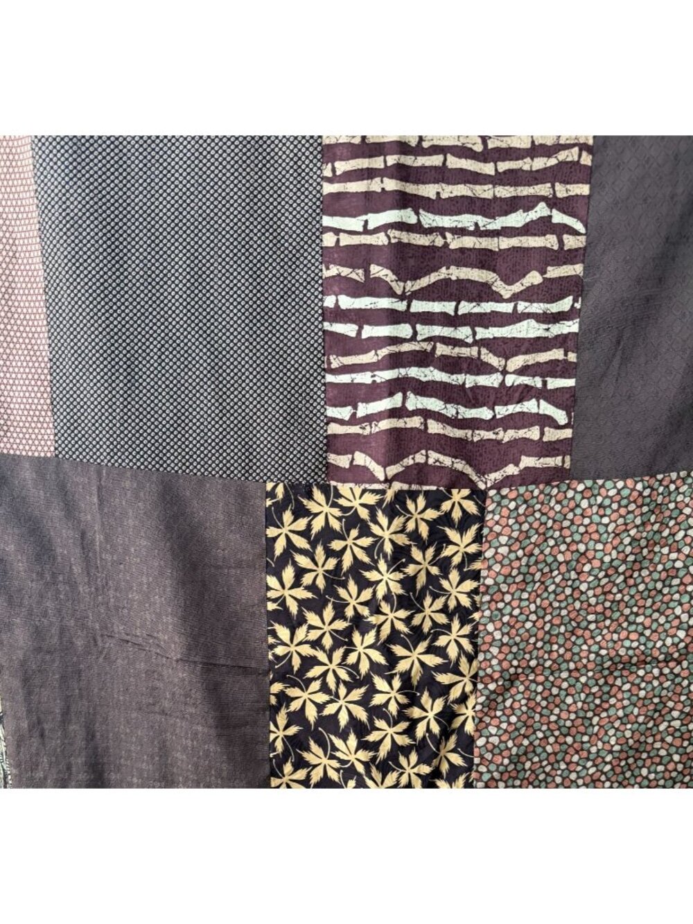 Artisan Kimono Quilt Silk Patchwork Throw T Camey Vintage Kimono Pieced Japanese - Picture 3 of 7